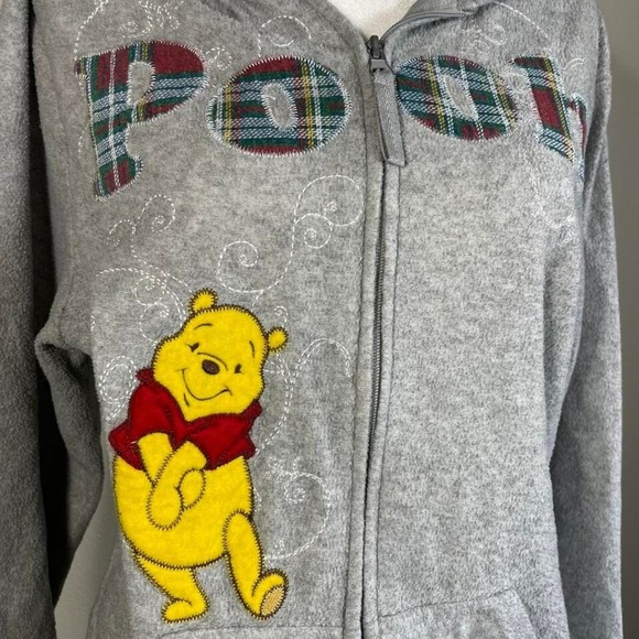 Vintage Y2K Disney Winnie The Pooh Women 8/10 Embroidery Patchwork Jacket Zip Up - Picture 2 of 6